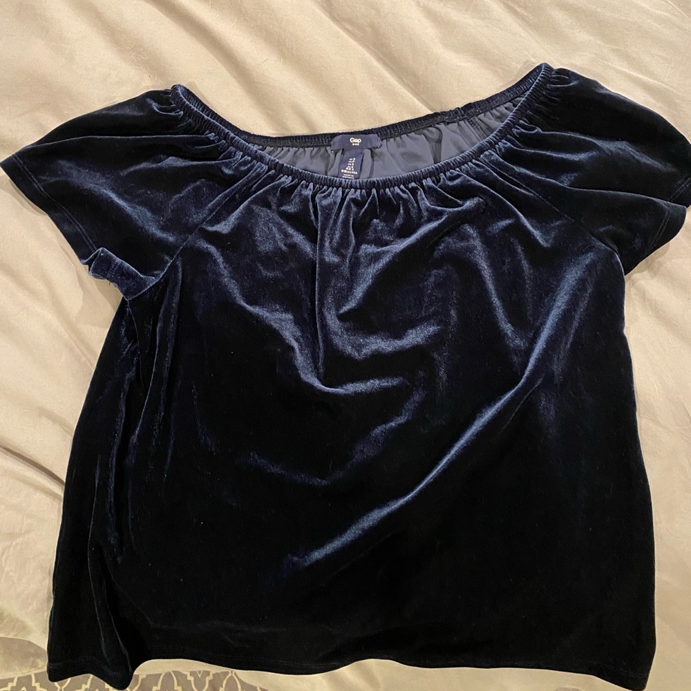 Velvet off the shoulder shirt